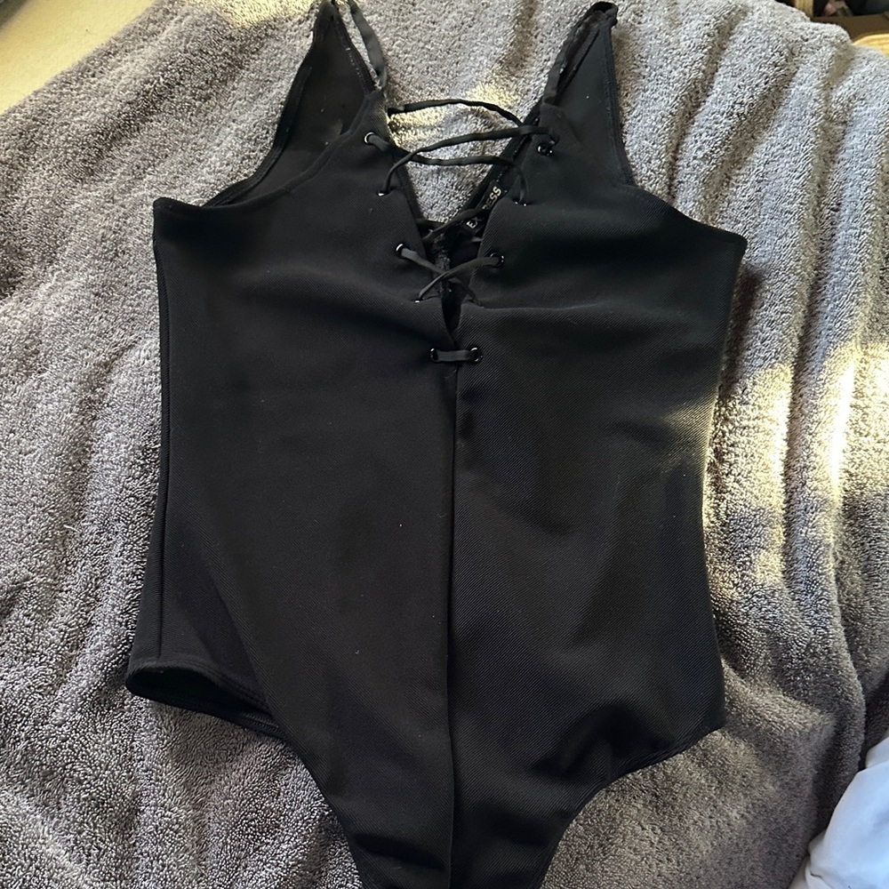 Express Black Lace-Up Bodysuit
